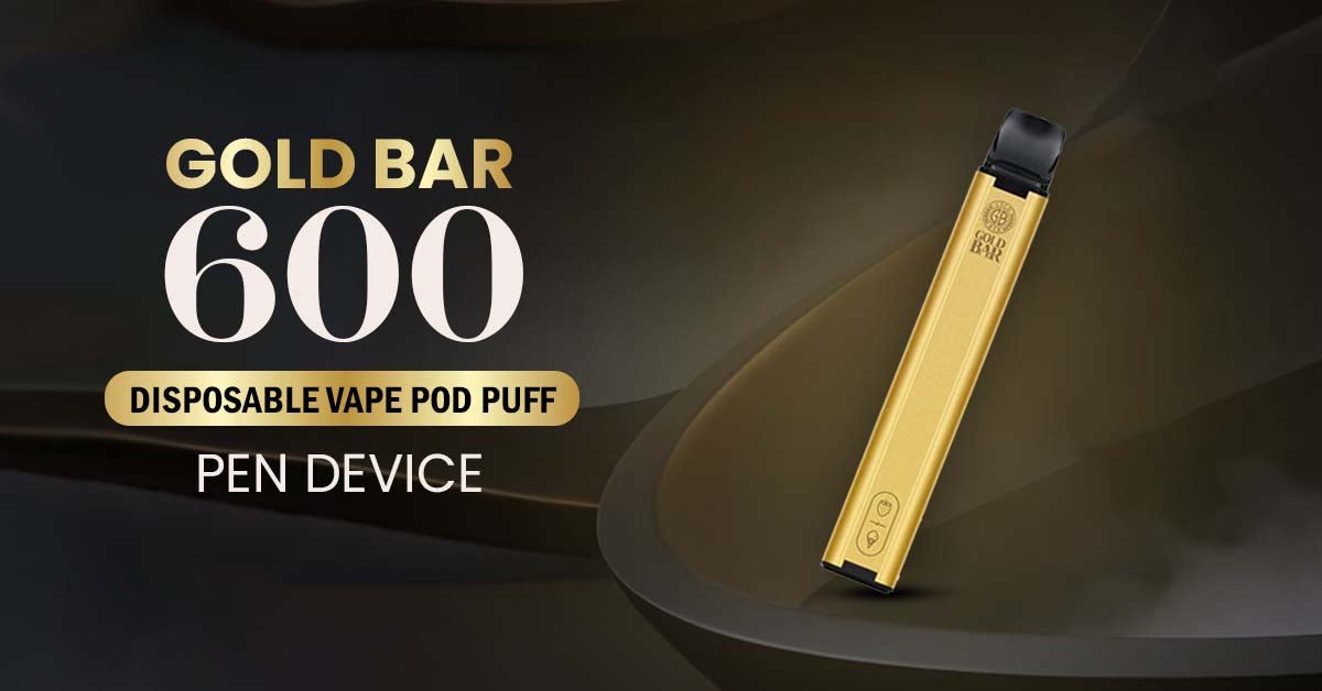 Experience luxury vaping with Gold Bar 600 disposable vapes like never before