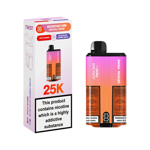 Buy Bulk Wholesale Crystal Prime Twist 25000 Disposable Vape Pack of 5 - vapesourceuk