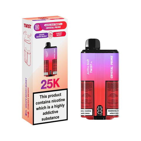 Buy Bulk Wholesale Crystal Prime Twist 25000 Disposable Vape Pack of 5 - vapesourceuk