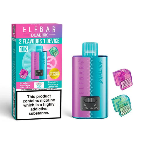 Buy Bulk Wholesale Elf Bar Dual 10K Disposable 2 in 1 Vape Pack of 5 - vapesourceuk