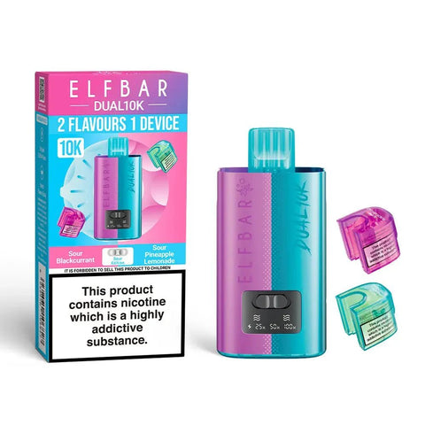 Buy Bulk Wholesale Elf Bar Dual 10K Disposable 2 in 1 Vape Pack of 5 - vapesourceuk