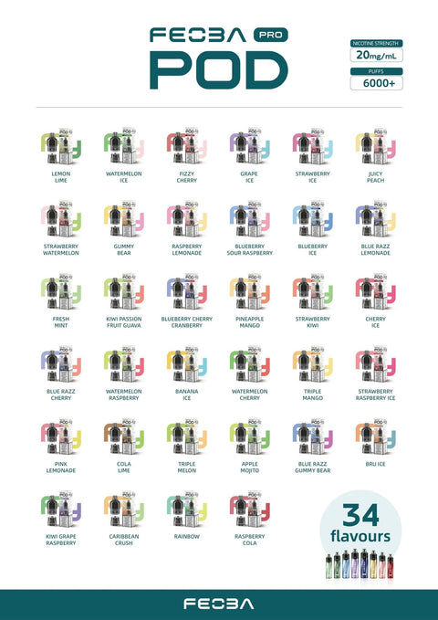 Buy Bulk Wholesale Feoba Pro 6000+ Replacement Pods Pack of 5 - vapesourceuk