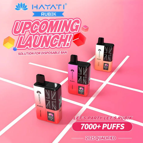 Buy Bulk Wholesale Hayati Rubik 7000 Puffs Disposable Vape Kit Pack of 5 - vapesourceuk
