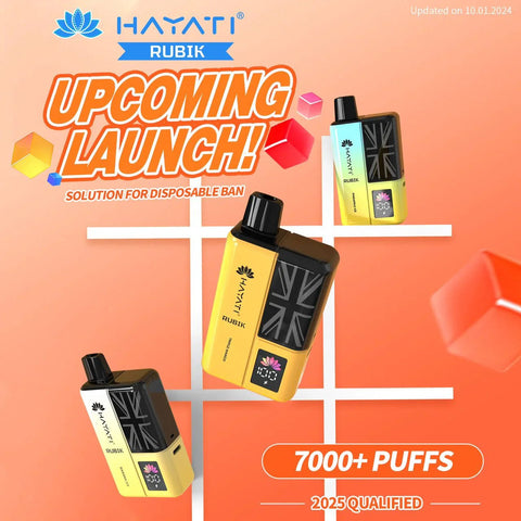Buy Bulk Wholesale Hayati Rubik 7000 Puffs Disposable Vape Kit Pack of 5 - vapesourceuk