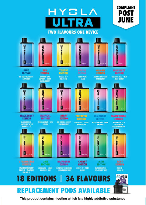 Buy Bulk Wholesale Hyola Ultra 30k Prefilled Pod Vape Kit Pack of 5 - vapesourceuk