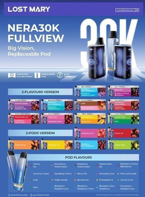 Buy Bulk Wholesale Lost Mary Nera 30K Disposable Vape Pack of 5 - vapesourceuk