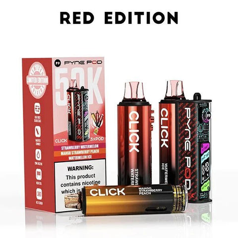 Buy Bulk Wholesale Pyne Pod Click 50k Prefilled Pod Vape Kit Box of 5 - vapesourceuk