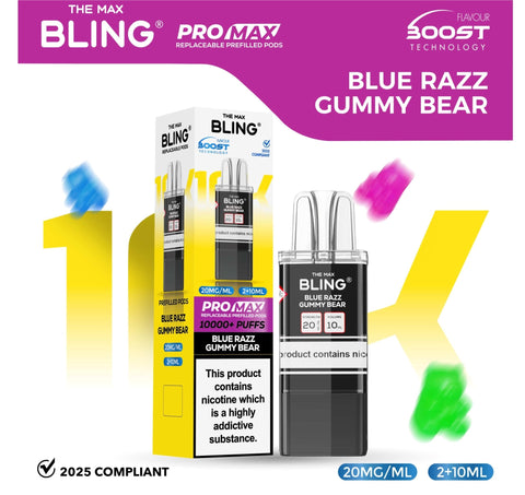 Buy Bulk Wholesale The Bling 10k Pro Max Replacement Pods (BOX OF 5) - vapesourceuk
