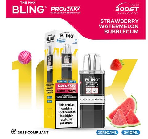 Buy Bulk Wholesale The Bling 10k Pro Max Replacement Pods (BOX OF 5) - vapesourceuk