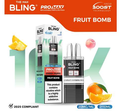 Buy Bulk Wholesale The Bling 10k Pro Max Replacement Pods (BOX OF 5) - vapesourceuk