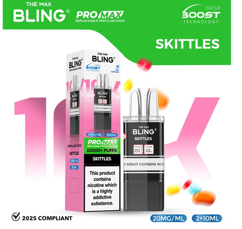 Buy Bulk Wholesale The Bling 10k Pro Max Replacement Pods (BOX OF 5) - vapesourceuk