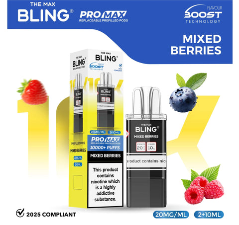 Buy Bulk Wholesale The Bling 10k Pro Max Replacement Pods (BOX OF 5) - vapesourceuk