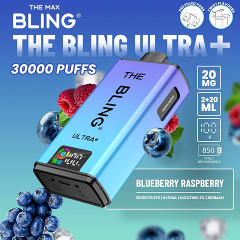 Buy Bulk Wholesale The Bling Ultra Plus 30k Prefilled Vape Pod Kit Box of 5 - vapesourceuk