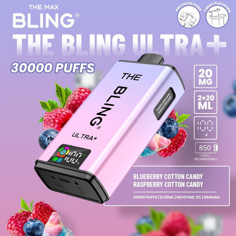 Buy Bulk Wholesale The Bling Ultra Plus 30k Prefilled Vape Pod Kit Box of 5 - vapesourceuk