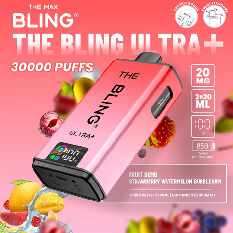 Buy Bulk Wholesale The Bling Ultra Plus 30k Prefilled Vape Pod Kit Box of 5 - vapesourceuk