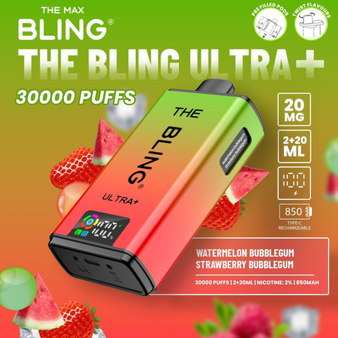 Buy Bulk Wholesale The Bling Ultra Plus 30k Prefilled Vape Pod Kit Box of 5 - vapesourceuk
