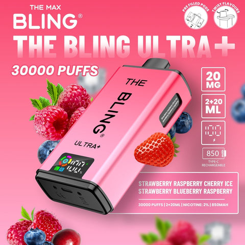 Buy Bulk Wholesale The Bling Ultra Plus 30k Prefilled Vape Pod Kit Box of 5 - vapesourceuk