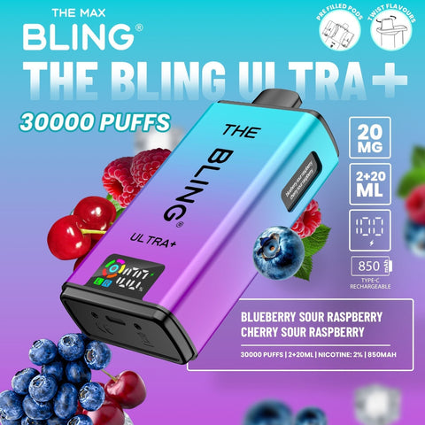 Buy Bulk Wholesale The Bling Ultra Plus 30k Prefilled Vape Pod Kit Box of 5 - vapesourceuk