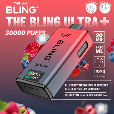 Buy Bulk Wholesale The Bling Ultra Plus 30k Prefilled Vape Pod Kit Box of 5 - vapesourceuk