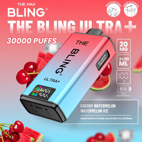 Buy Bulk Wholesale The Bling Ultra Plus 30k Prefilled Vape Pod Kit Box of 5 - vapesourceuk