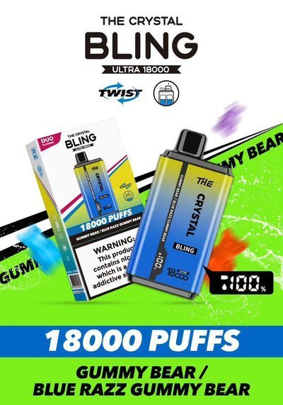 Buy Bulk Wholesale The Crystal Bling Pro Ultra Twist 18k Disposable Vape Box of 10 - vapesourceuk