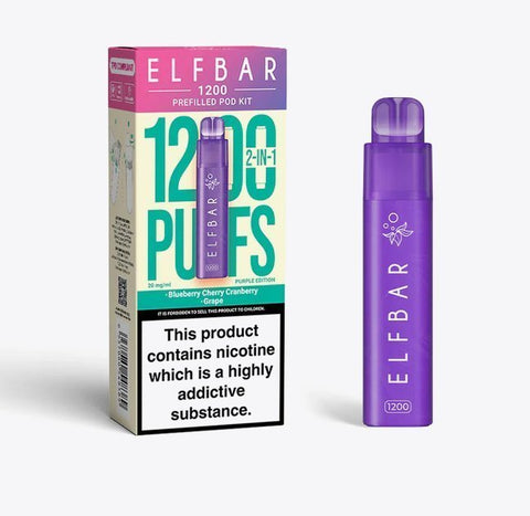 Buy Bulk Wholesale Elfbar 1200 Puffs 2 in 1 Prefilled Pod Kit Box of 5 - vapesourceuk