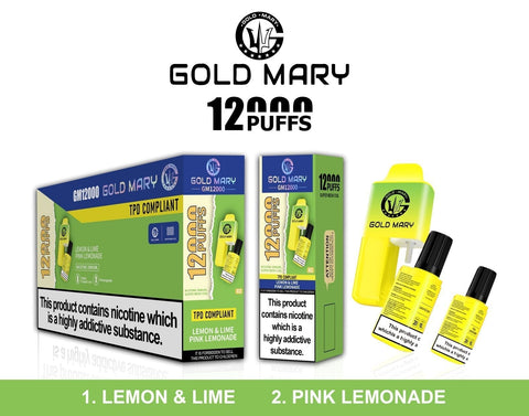 Buy Bulk Wholesale Gold Mary 12000 Disposable Vape Box of 5 - vapesourceuk