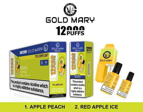 Buy Bulk Wholesale Gold Mary 12000 Disposable Vape Box of 5 - vapesourceuk