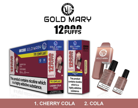 Buy Bulk Wholesale Gold Mary 12000 Disposable Vape Box of 5 - vapesourceuk