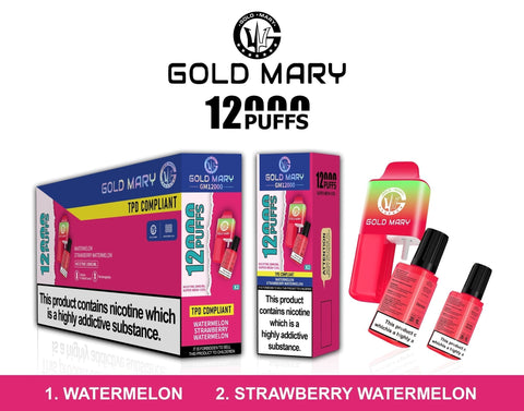 Buy Bulk Wholesale Gold Mary 12000 Disposable Vape Box of 5 - vapesourceuk