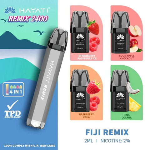 Buy Bulk Wholesale Hayati Remix 2400 Puffs 4 in 1 Disposable Vape Pod Kit Box of 5 - vapesourceuk