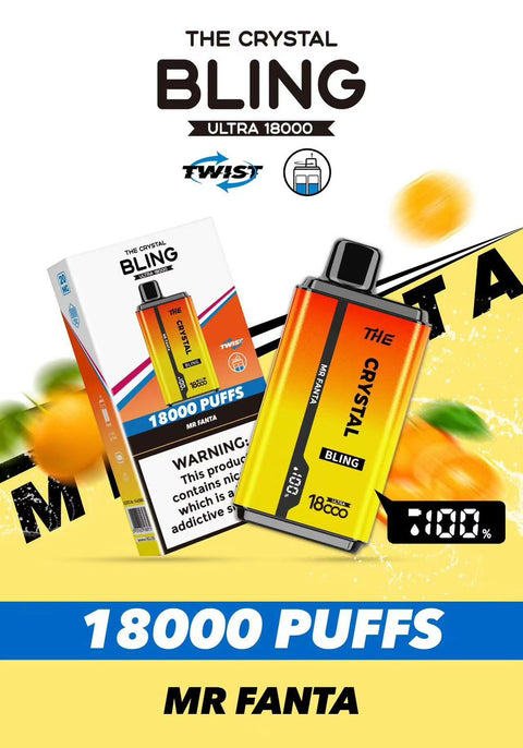 Buy Bulk Wholesale The Crystal Bling Ultra Twist 18000 Disposable Vape Box of 10 - vapesourceuk