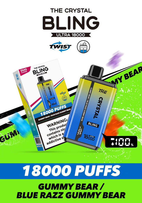 Buy Bulk Wholesale The Crystal Bling Ultra Twist 18000 Disposable Vape Box of 10 - vapesourceuk