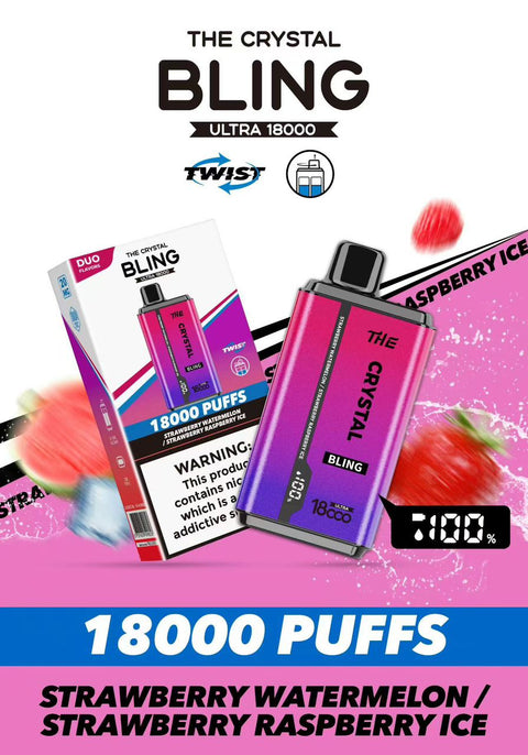 Buy Bulk Wholesale The Crystal Bling Ultra Twist 18000 Disposable Vape Box of 10 - vapesourceuk