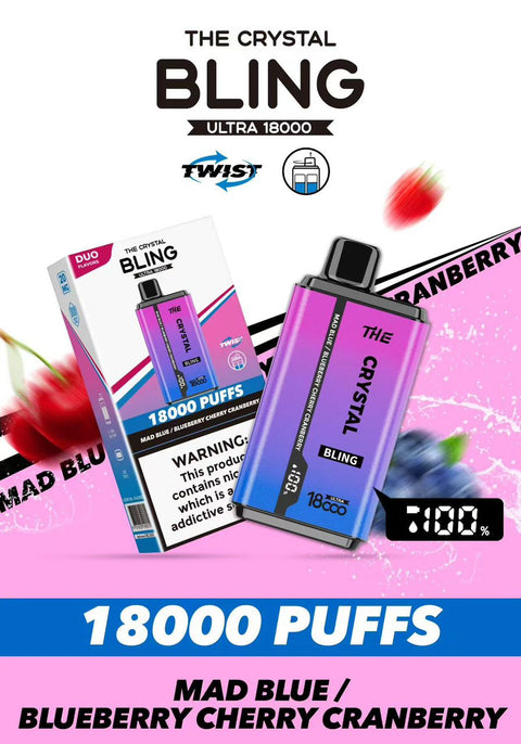 Buy Bulk Wholesale The Crystal Bling Ultra Twist 18000 Disposable Vape Box of 10 - vapesourceuk