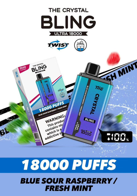 Buy Bulk Wholesale The Crystal Bling Ultra Twist 18000 Disposable Vape Box of 10 - vapesourceuk