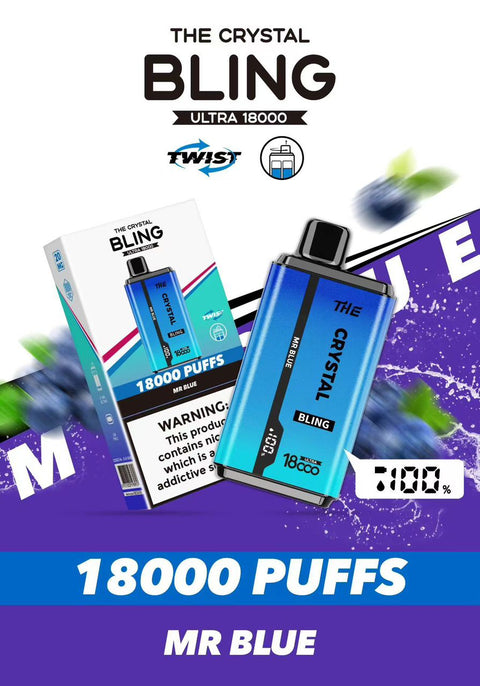 Buy Bulk Wholesale The Crystal Bling Ultra Twist 18000 Disposable Vape Box of 10 - vapesourceuk