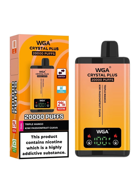 Buy Bulk Wholesale WGA Crystal Plus 20000 Disposable Vape Box of 10 - vapesourceuk