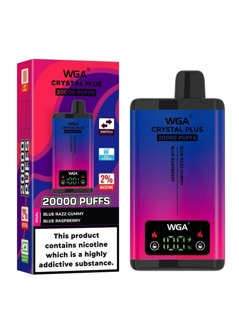 Buy Bulk Wholesale WGA Crystal Plus 20000 Disposable Vape Box of 10 - vapesourceuk