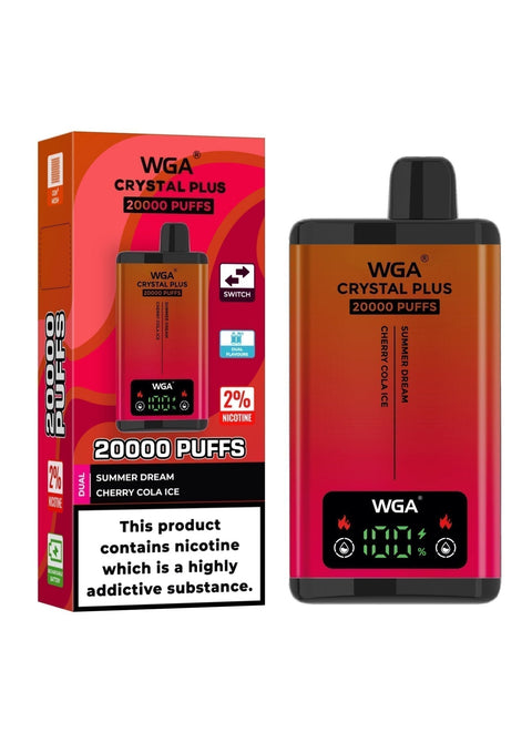 Buy Bulk Wholesale WGA Crystal Plus 20000 Disposable Vape Box of 10 - vapesourceuk