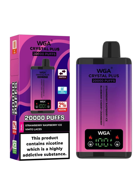 Buy Bulk Wholesale WGA Crystal Plus 20000 Disposable Vape Box of 10 - vapesourceuk