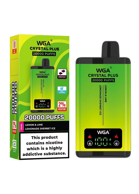 Buy Bulk Wholesale WGA Crystal Plus 20000 Disposable Vape Box of 10 - vapesourceuk