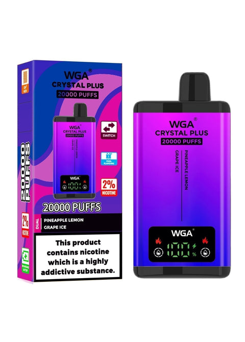 Buy Bulk Wholesale WGA Crystal Plus 20000 Disposable Vape Box of 10 - vapesourceuk