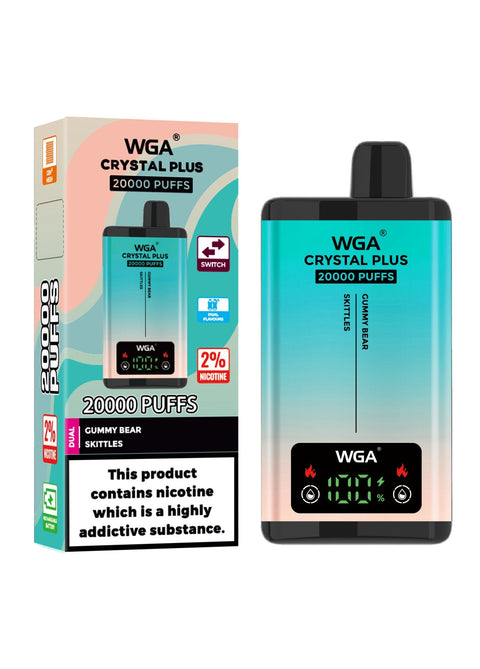Buy Bulk Wholesale WGA Crystal Plus 20000 Disposable Vape Box of 10 - vapesourceuk