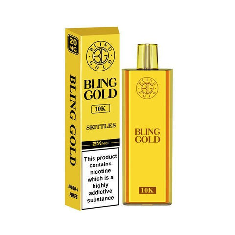 Buy Bulk Wholesale Bling Gold 10000 Disposable Vape Puff Pod Bar Pack of 10 - vapesourceuk