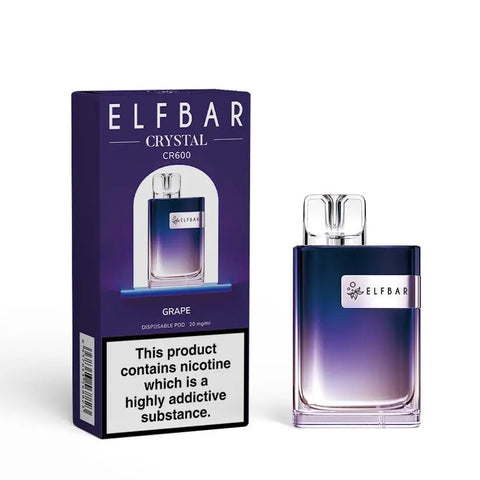 Buy Bulk Wholesale ELF Bar Crystal CR600 Disposable Vape Device Box of 10 - vapesourceuk