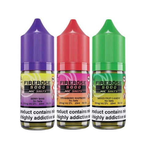 Buy Bulk Wholesale Firerose 5000 10ml Nic Salts E - liquids Box of 10 - vapesourceuk