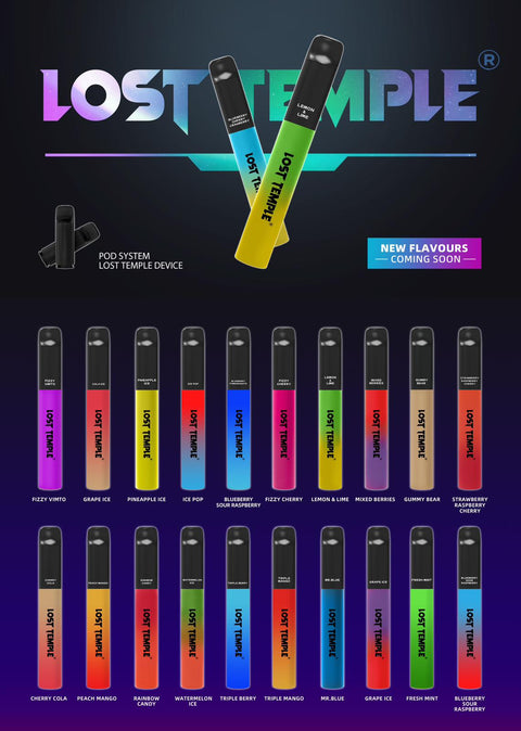 Buy Bulk Wholesale Lost Temple 600 Puffs Disposable Vape Device Kit Box of 10 - vapesourceuk