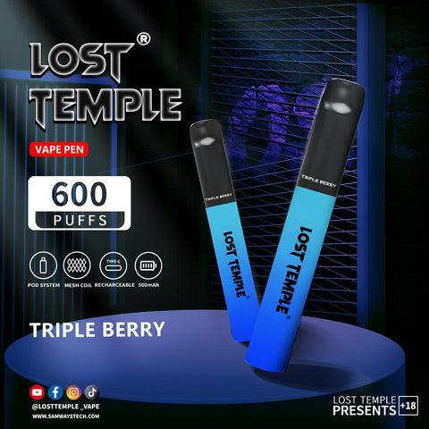 Buy Bulk Wholesale Lost Temple 600 Puffs Disposable Vape Device Kit Box of 10 - vapesourceuk