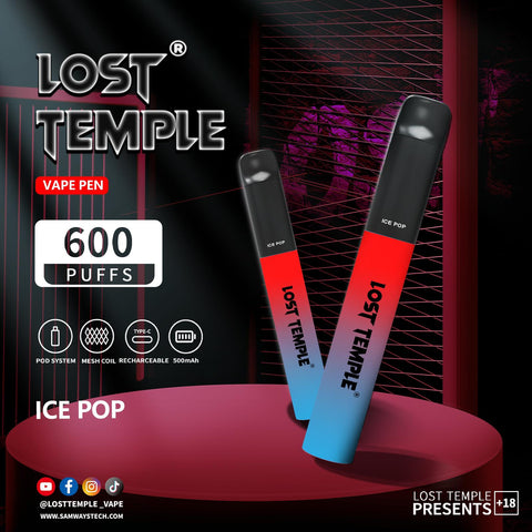 Buy Bulk Wholesale Lost Temple 600 Puffs Disposable Vape Device Kit Box of 10 - vapesourceuk